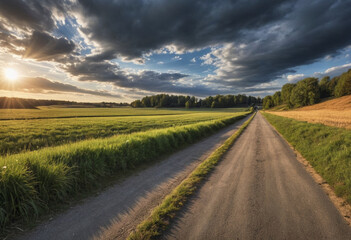 Obraz premium Panoramic HDR image of a dramatic landscape capturing light and shadow. 