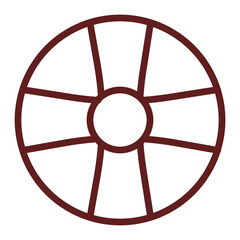 Blu Ray Vector Line Maroon Icon Design