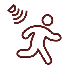 Motion Sensor Vector Line Maroon Icon Design
