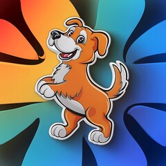 Dog standing in 3D illustration vector concept