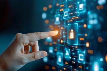 Fototapeta premium Document management and data security in business technology online services.