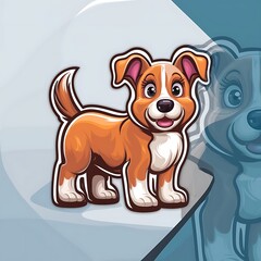 Fototapeta premium Dog standing in 3D illustration vector concept