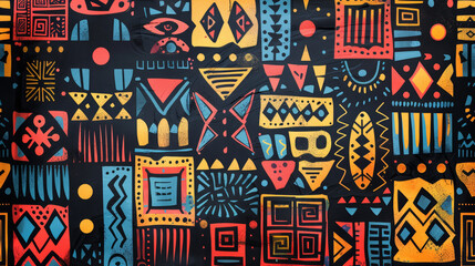 Obraz premium Colorful African Patterns and Symbols