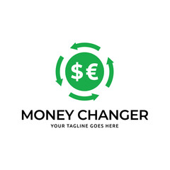 Money Changer Logo Template Design Vector