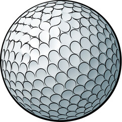 A golf ball cartoon sports icon illustration