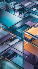 Obraz premium Gradient multilayer glass background 3d rendering