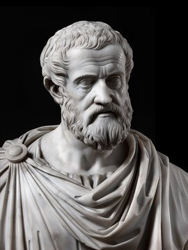 Portrait artistique en marbre du philosophe grec antique Aristote
