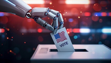 A robot hand is voting