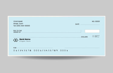  Blank check, bank cheque design, vector format
