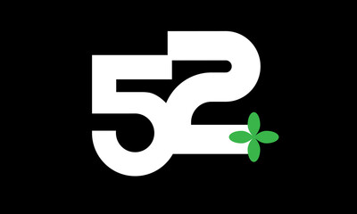 52 Leaf Number Logo Green White Health
