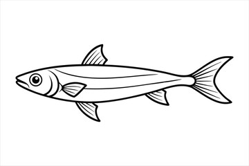 Anchovy line art vector