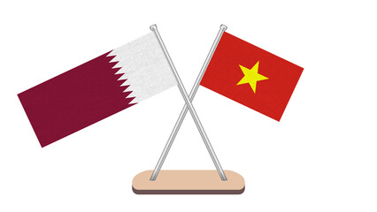Vietnam Qatar Flag