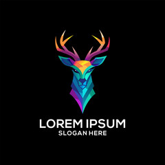 Deer logo gradient colorful abstract illustration. Dear brand logo vector. Logos about dear.
