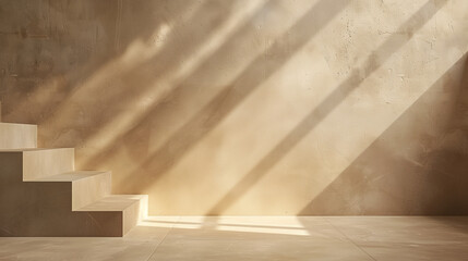 Beige background for business, elegant backdrop with shadow