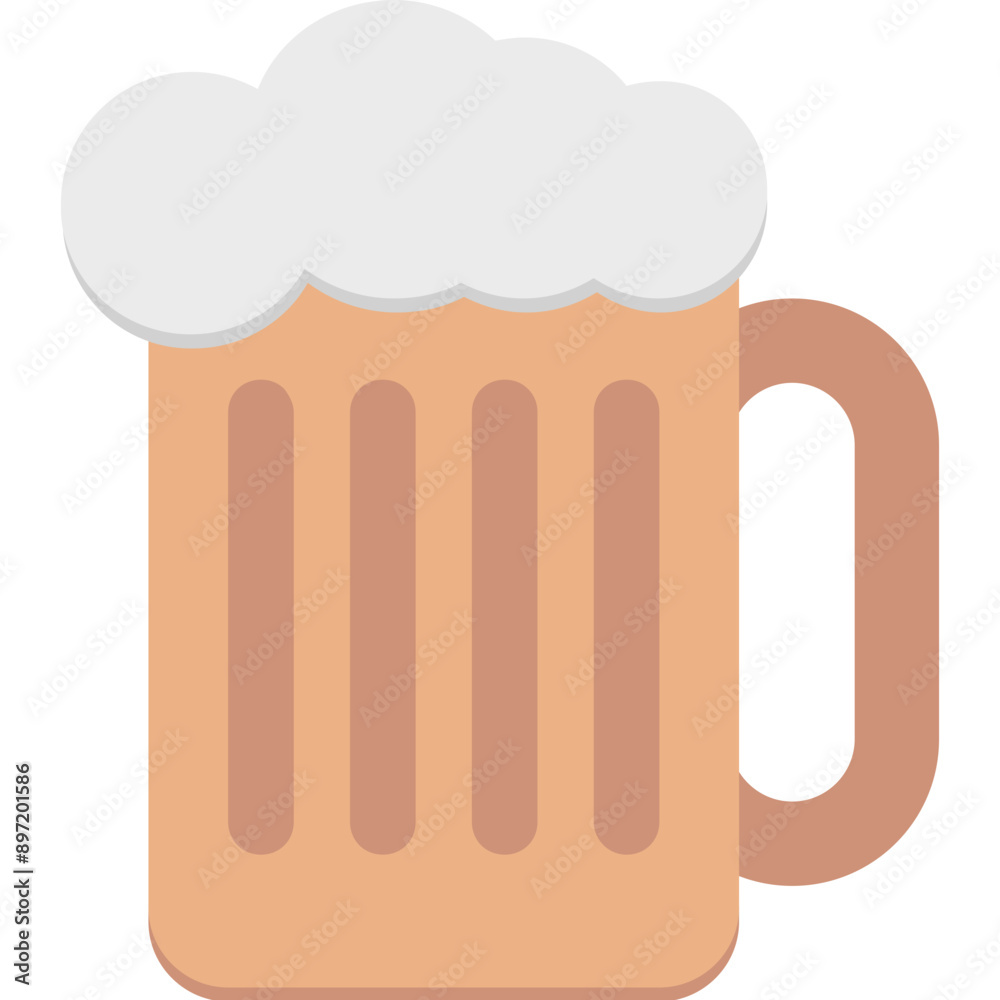 Sticker Beer Mug vector icon in flat style 