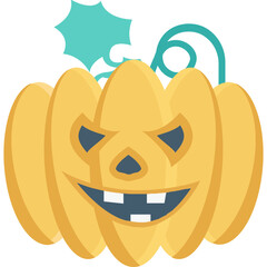 Halloween Pumpkin vector icon in flat style 