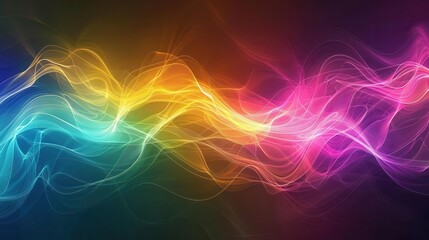 Fototapeta premium Colorful electromagnetic spectrum, light wave patterns, vibrant spectrum dynamics, radiant light waves, uhd, copy space for text,