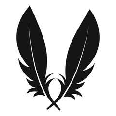 Feather vector icon isolated on white background