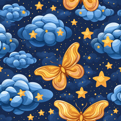 Butterflies and flowers and the sky