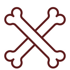 Bones Vector Line Maroon Icon Design