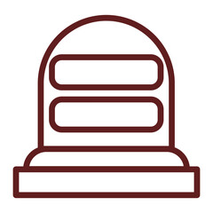 Grave Vector Line Maroon Icon Design