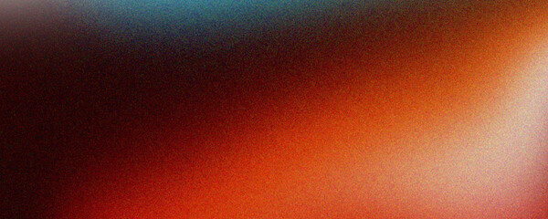 Abstract gradient blurred colorful with grain noise background. dark orange red and blue glowing noise texture, retro banner poster cover design