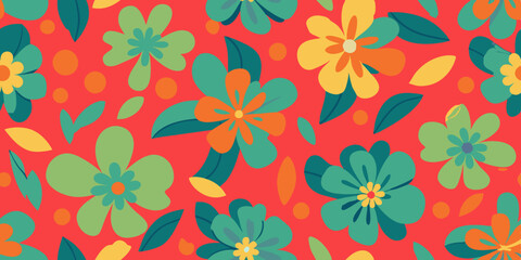 Beautiful Abstract Floral Seamless Pattern Collection