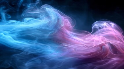 Fototapeta premium Abstract smoke art with blue and pink swirls, suitable for contemporary, mystical, and artistic projects