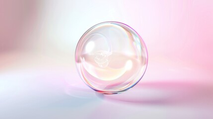 Shiny Iridescent Sphere on a Pink Background