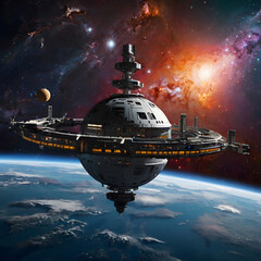 Fototapeta premium spaceship in space