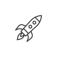 Rocket ship line icon