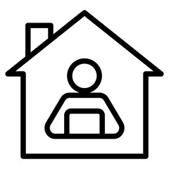 Icon of Person working from home on the computers