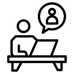 Icon of Person working from home on the computers