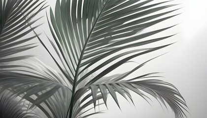 Palm leaves evergreen summer realistic on transparent backgrounds
