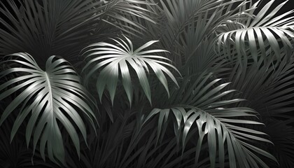 Palm leaves evergreen summer realistic on transparent backgrounds