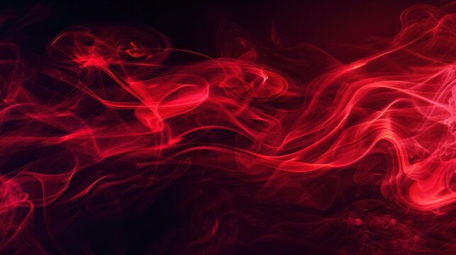 Abstract image of red smoke swirling on a dark background, creating a mysterious and dramatic visual effect.