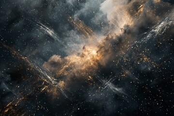 An image featuring numerous stars and an abundance of cosmic dust creating a captivating celestial scene, Futuristic and abstract version of the Milky Way, AI Generated
