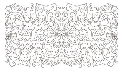 Continuous enamel and cloisonn&eacute; floral decorative pattern on both sides.