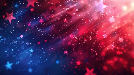 Fototapeta premium A vibrant background featuring colorful stars and sparkles, creating a festive and dynamic design with a sense of movement.