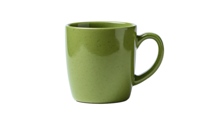 a green mug with a handle