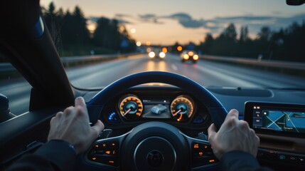 The car dashboard view