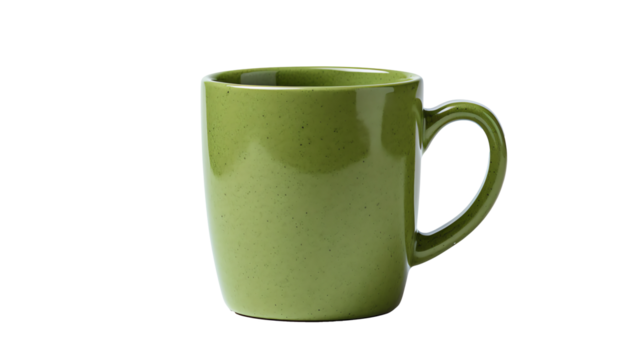 a green mug with a handle
