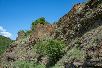 At the foot of the ancient fortress of Kala Koreish. Dagestan, Dahadaevsky district, Russia