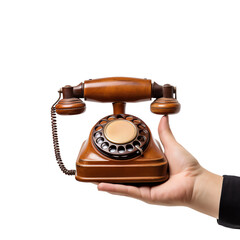 a hand holding a telephone