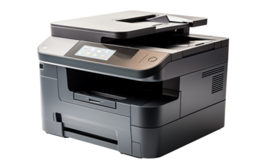 a black printer with a screen