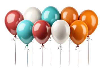 a group of balloons on sticks