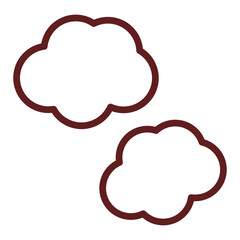Cloud Vector Line Maroon Icon Design