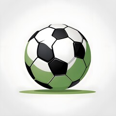 Obraz premium black soccer ball illustration for football match graphics, sports equipment branding, game day marketing materials, athletic promotions, and competitive play scenes