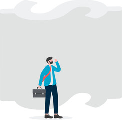 Fototapeta premium Dollars pass through the clouds, business concept, wb and articles design,vector