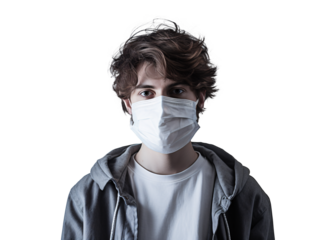 a man wearing a mask